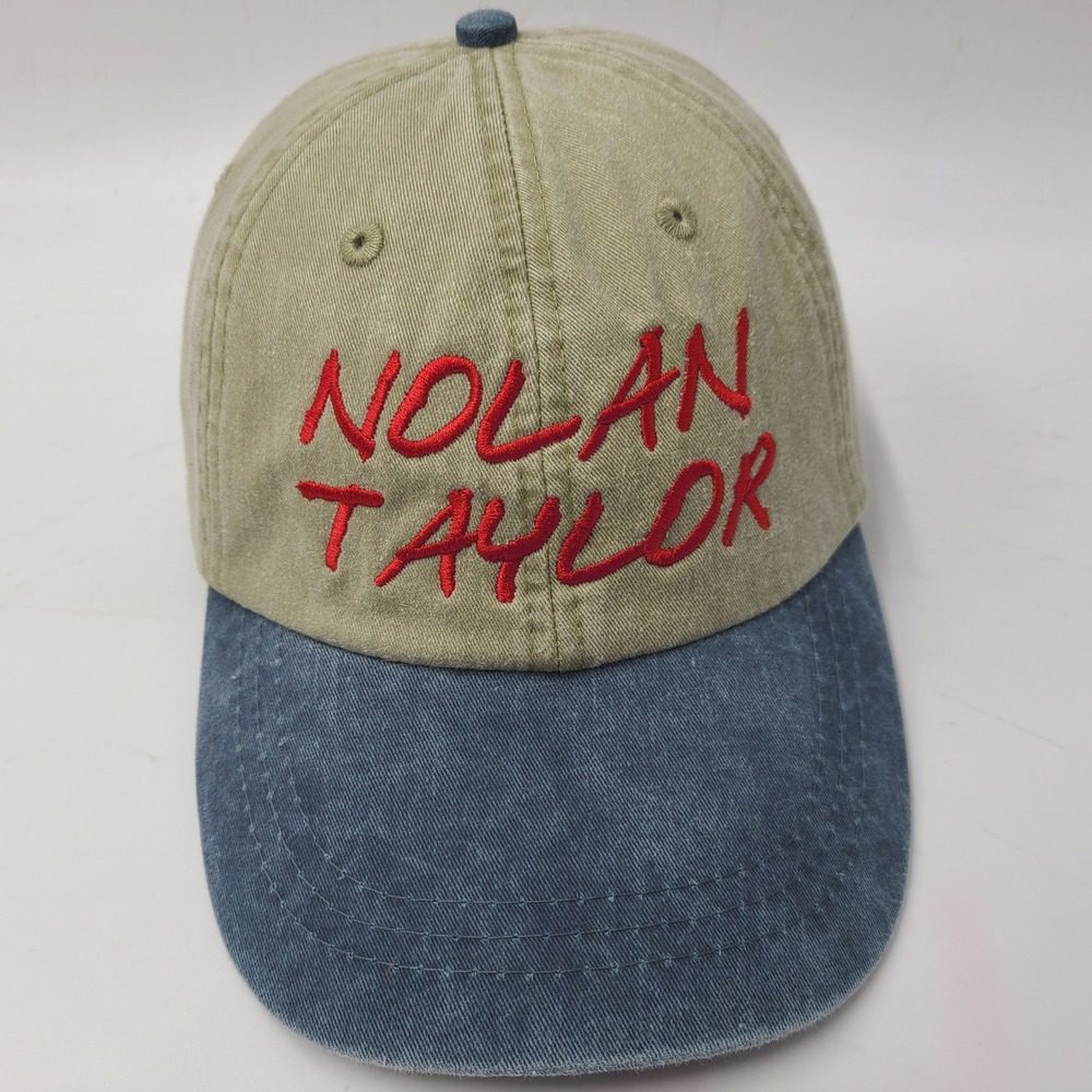 Nolan Taylor Hat Strapback Adams Olive Green Blue Country Music Casual Logo Men